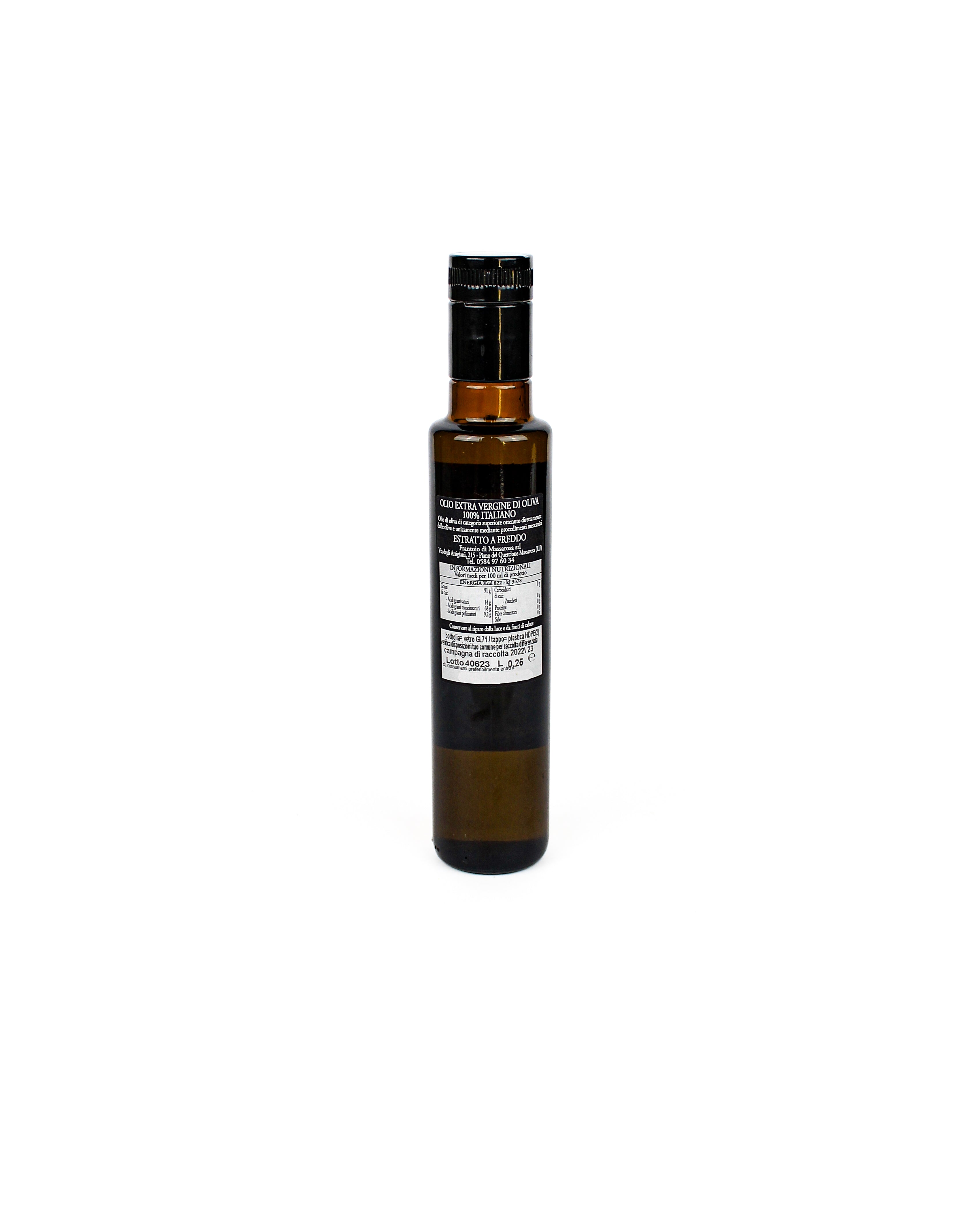 Olio Extra Vergine di Oliva 100% Italiano in bottiglia di vetro - 0,25L