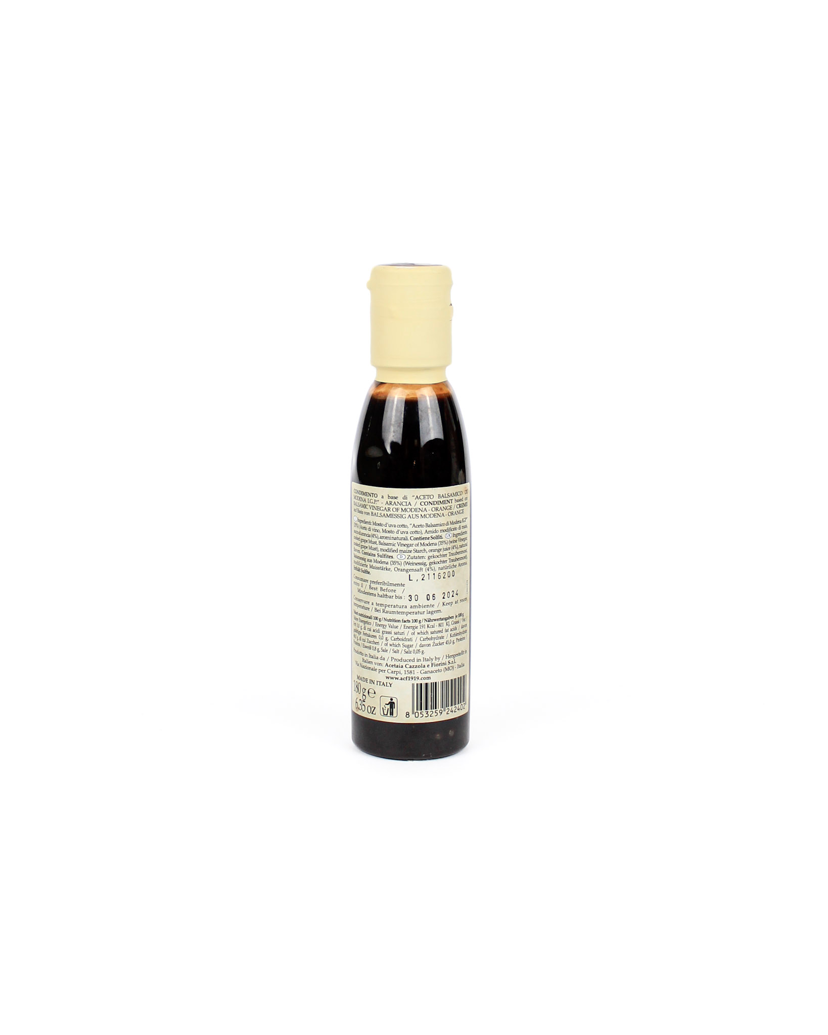 Crema Gourmet Arancia a base di Aceto Balsamico di Modena IGP "Famiglia Fiorini"