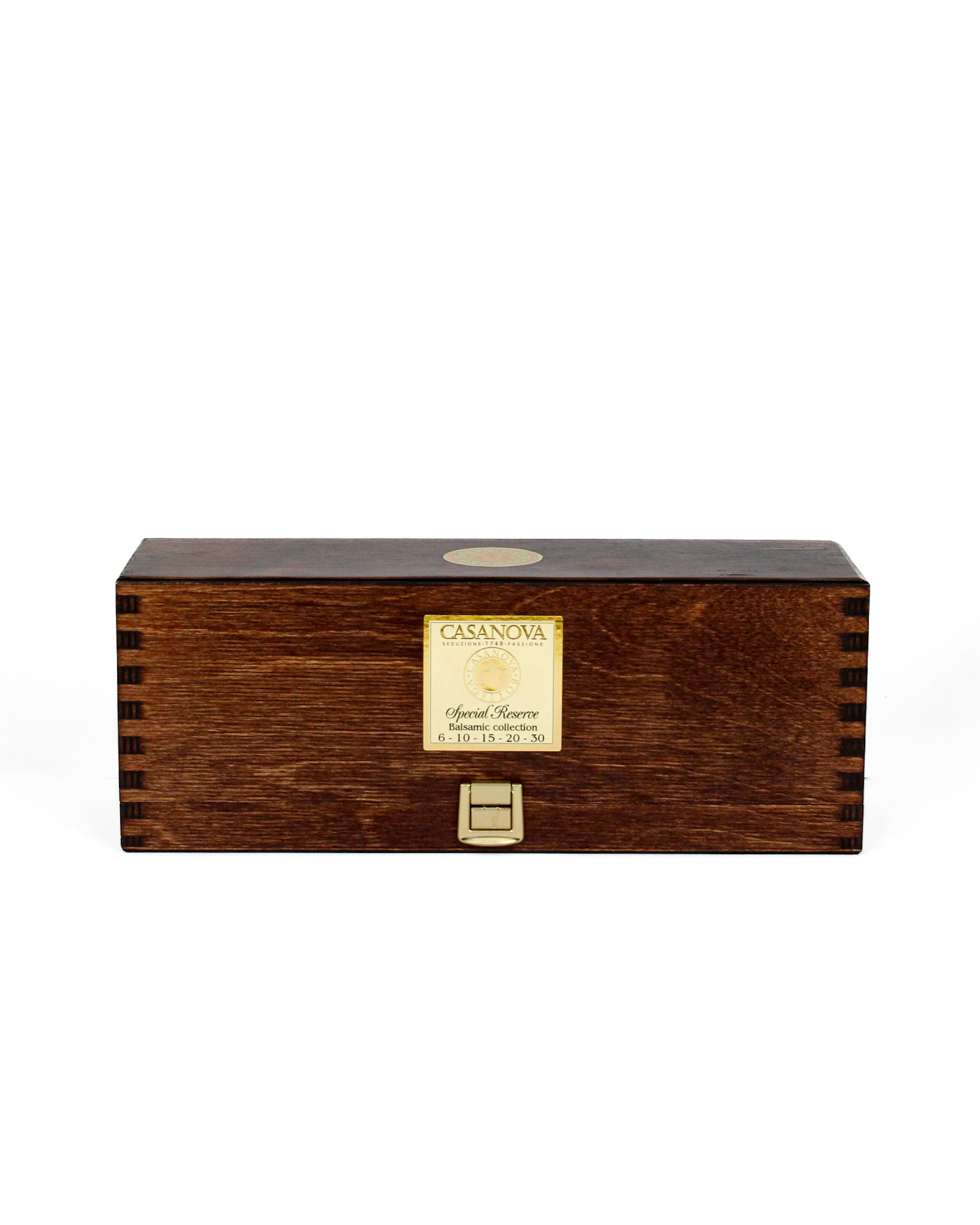 Aceto Balsamico di Modena Cofanetto Collezione Riserva: Riserva Fine 6 - Riserva Gentile 10 - Riserva Nobile 15 - Riserva Eccellenza 20  - Riserva Patriarca 30