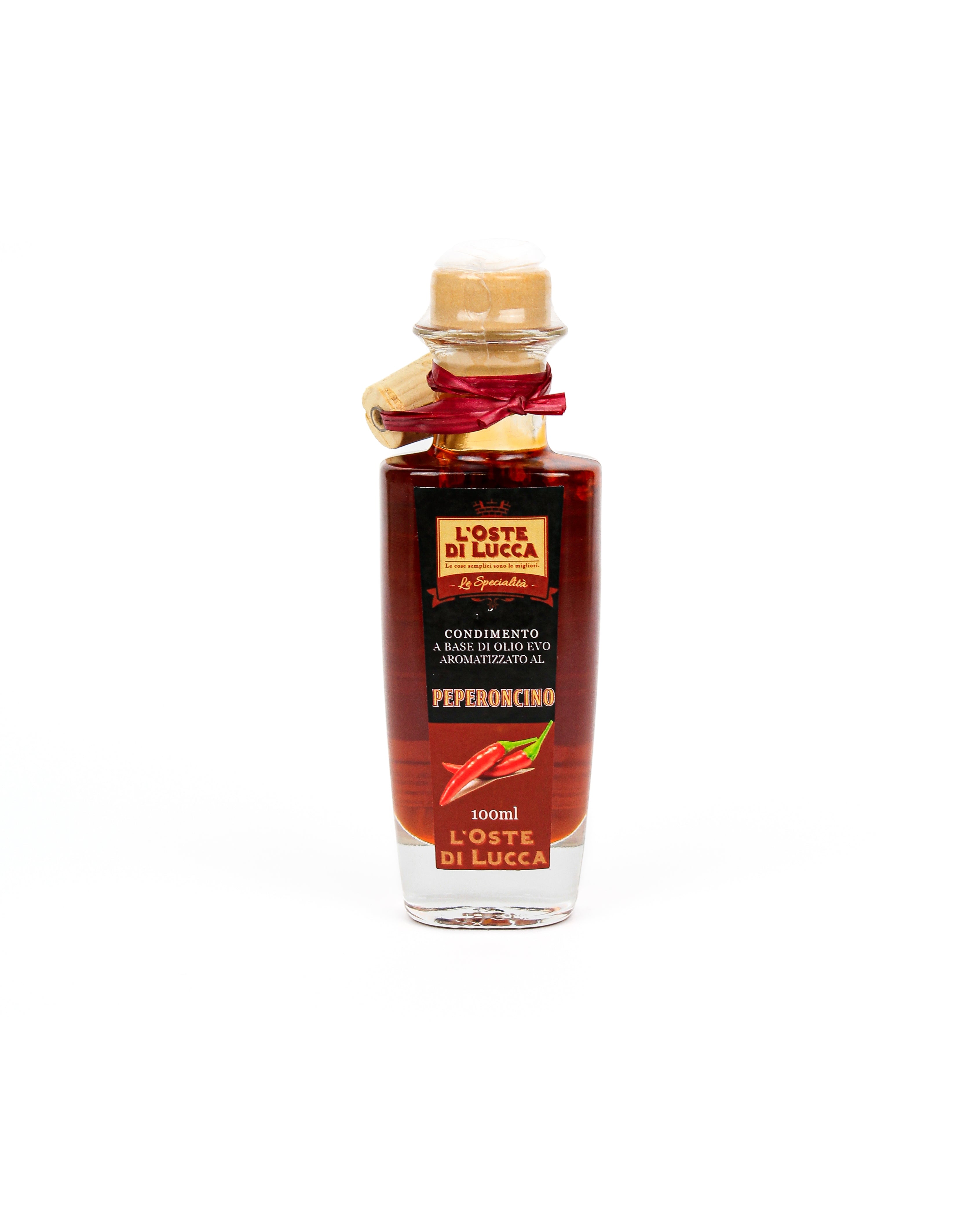 Olio EVO in bottiglia di vetro aromatizzato al Peperoncino